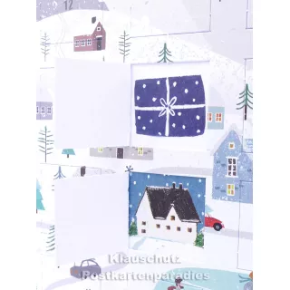 Winterlandschaft - Up-Cards Aufstell Adventskalender von Taurus - mit aufgeklappten Türchen