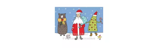 Weihnachtstrio (mit Stern) | Weihnachtskarte
