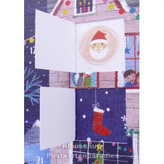 Weihnachtliches Haus - Up-Cards Aufstell Adventskalender von Taurus - mit aufgeklappten Türchen