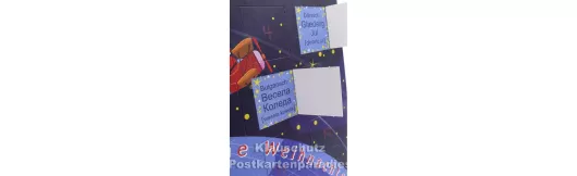 Taurus Postkarten Adventskalender | Doppelkarte mit Klapptürchen - Fröhliche Weihnachten in 24 Sprachen - offene Türchen