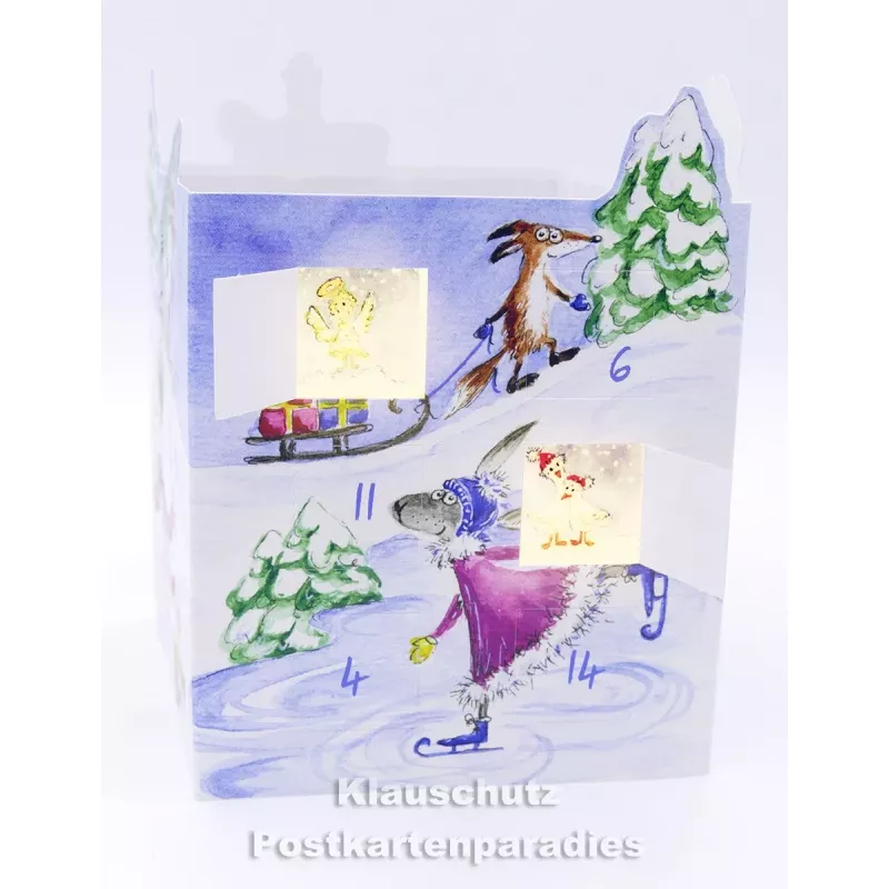 Leuchtender Adventskalender von Taurus - Tiere beim Wintersport
