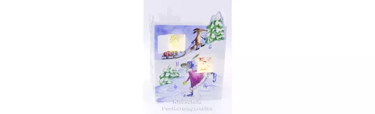 Tiere beim Wintersport  | Leuchtender Adventskalender