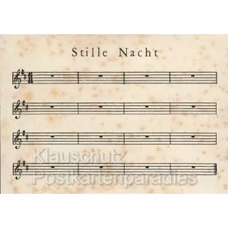 Stille Nacht Notenblatt - Weihnachtskarte Postkarte von Discordia