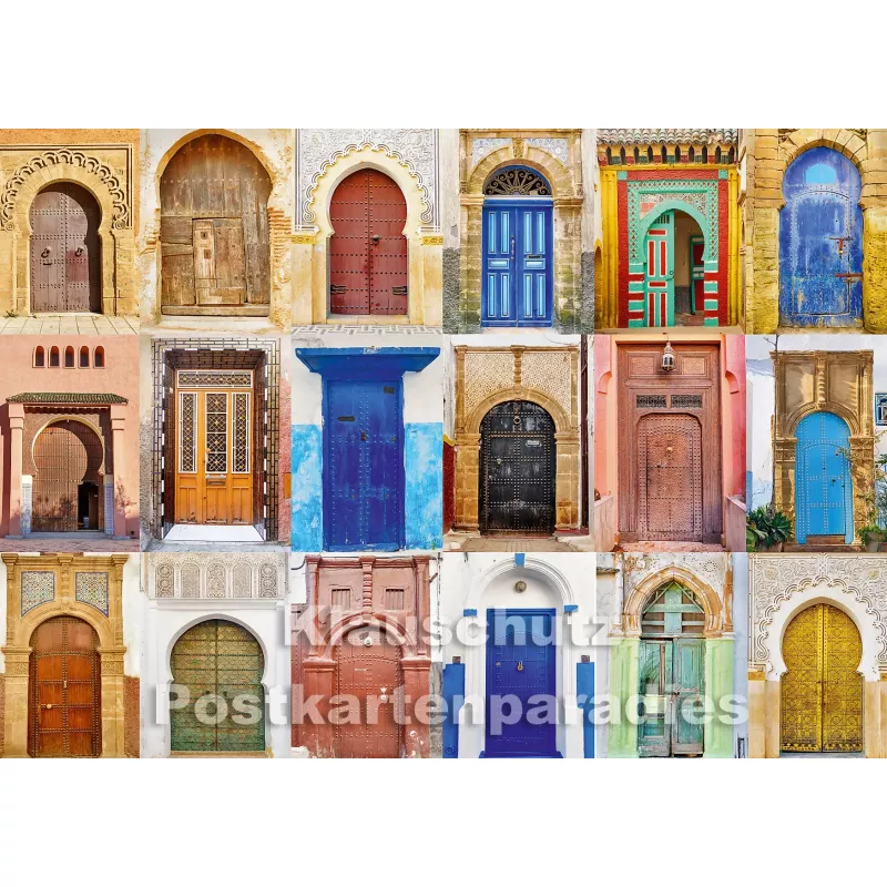 Postkartenparadies Foto Postkarte | Marokkanische Türen