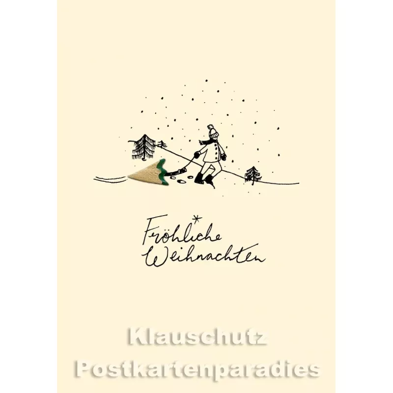 Buntstift Spitzer Doppelkarte Weihnachten von Discordia  - Fröhliche Weihnachten - Weihnachtsbaum