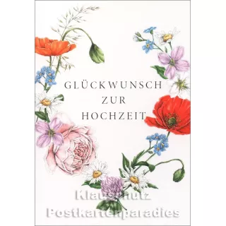 Discordia Doppelkarte von Catherine Lewis mit Blumen - Glückwunsch zur Hochzeit