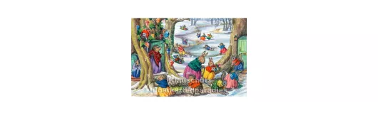 Spiel und Spaß im Winterwald | Adventskalender Doppelkarte