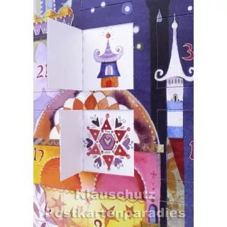 Stern über Bethlehem - Up-Cards Aufstell Adventskalender von Taurus - mit aufgeklappten Türchen