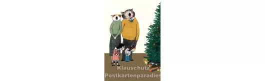 Bescherung | Postkarte Weihnachten Wolf Erlbruch