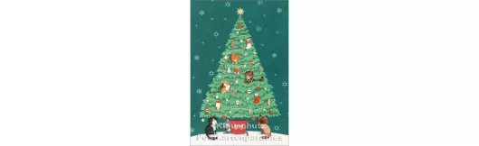 Katzen im Weihnachtsbaum - Weihnachten Doppelkarte