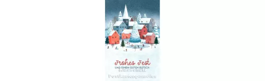 Verschneites Winterdorf - Weihnachten Doppelkarte