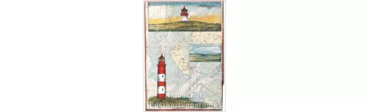 Ole West Leuchtturm Postkarte - Amrum