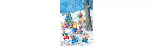Schneemann bauen | Tierische Weihnachten Doppelkarte