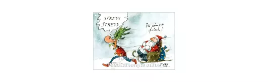 Stress | Peter Gaymann Weihnachtskarte