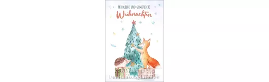 Friedliche und gemütliche Weihnachten| Postkarte Tushita