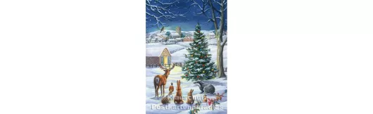 Tiere feiern Weihnachten - Weihnachtskarte Rannenberg