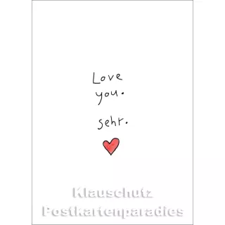 Love you sehr | Postkarte von Discordia / karindrawings