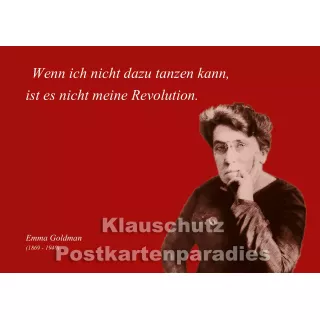 Meine Revolution ... | Emma Goldman Zitat Postkarte vom Postkartenparadies