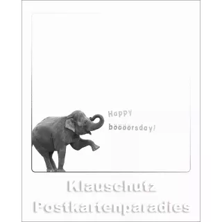 Cityproducts Happymemories Postkarte - Elefant | Mit silberfarbener Lackierung
