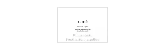 Ramé | Wortschatz Postkarte