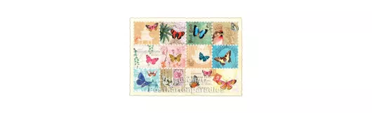 Schmetterlinge Briefmarken |  ActeTre Glitterkarte