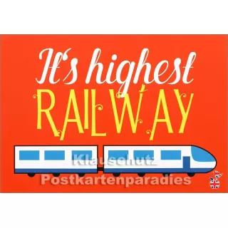 Postkartenpaket mit 10 Sprüche Postkarten DEnglish - Motiv: Highest Railway