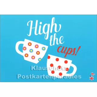 Postkartenpaket mit 10 Sprüche Postkarten DEnglish - Motiv: Hight The Cups