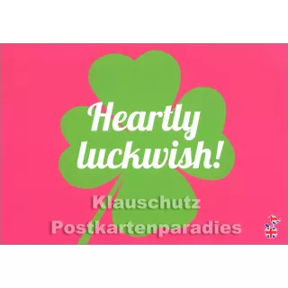 Postkartenpaket mit 10 Sprüche Postkarten DEnglish - Motiv: Heartly Luckwish