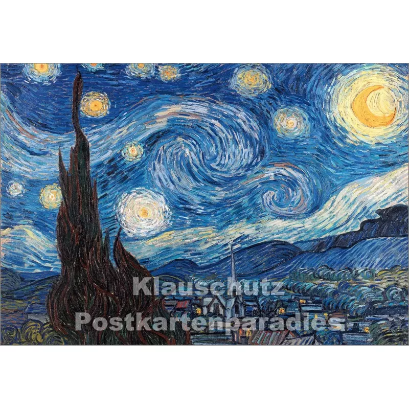 Doppelkarte | Sternennacht von Vincent van Gogh (1889)