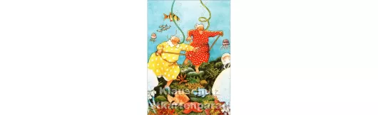 Alte Frauen beim Tauchen | Inge Löök Postkarte