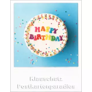 Mini Polacard von Taurus zum Geburtstag im Format 70 x 92 mm | Happy Birthday Geburtstagstorte