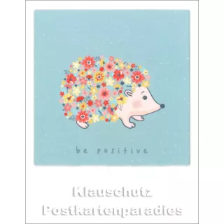 Mini Polacard von Taurus zum Geburtstag im Format 70 x 92 mm | Be positive Igel