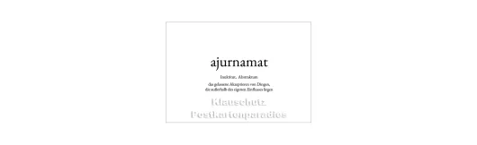 Ajurnamat | Wortschatz Postkarte