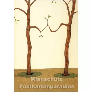 Wolf Erlbruch Postkartenbuch 'Freunde' - Postkarte Bäume