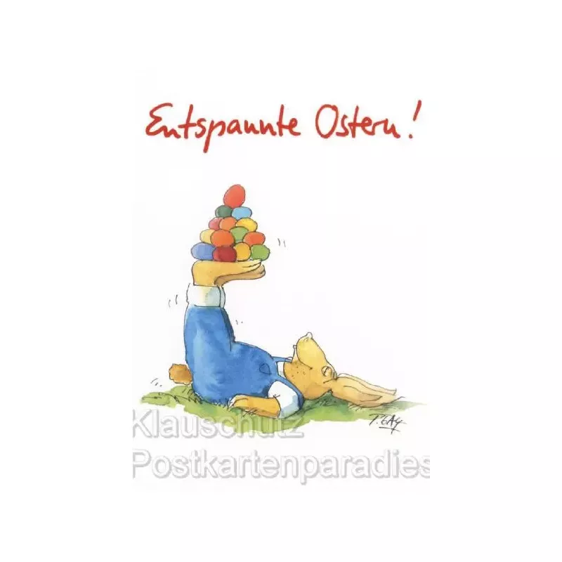 Peter Gaymann - Entspannte Ostern Osterhase Postkarte