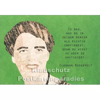 Holzschliffpappe Zitat Postkarte von Studio Blankensteyn | Eleanor Roosevelt
