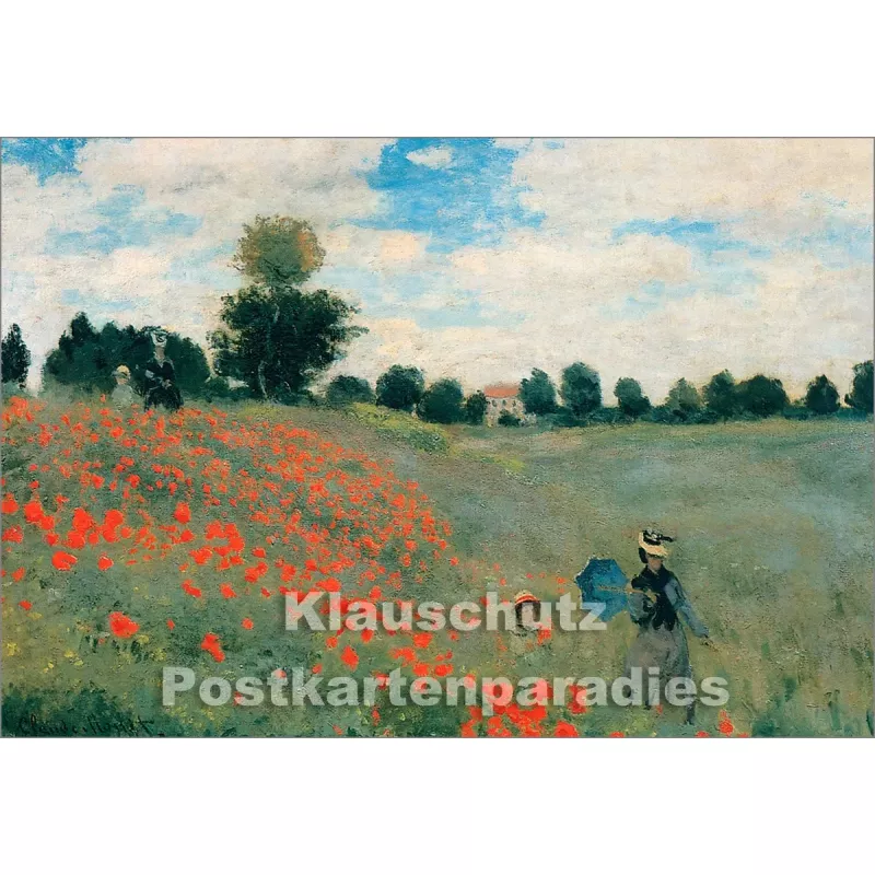 Kunst Doppelkarte | Claude Monet, Les Coquelicots (Mohnblumen) (1873)