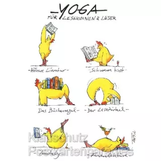 Yoga für Leserinnen & Leser - Postkarten von Peter Gaymann