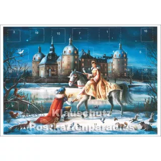 Nostalgie Adventskalender Doppelkarte von Sellmer - Moritzburg