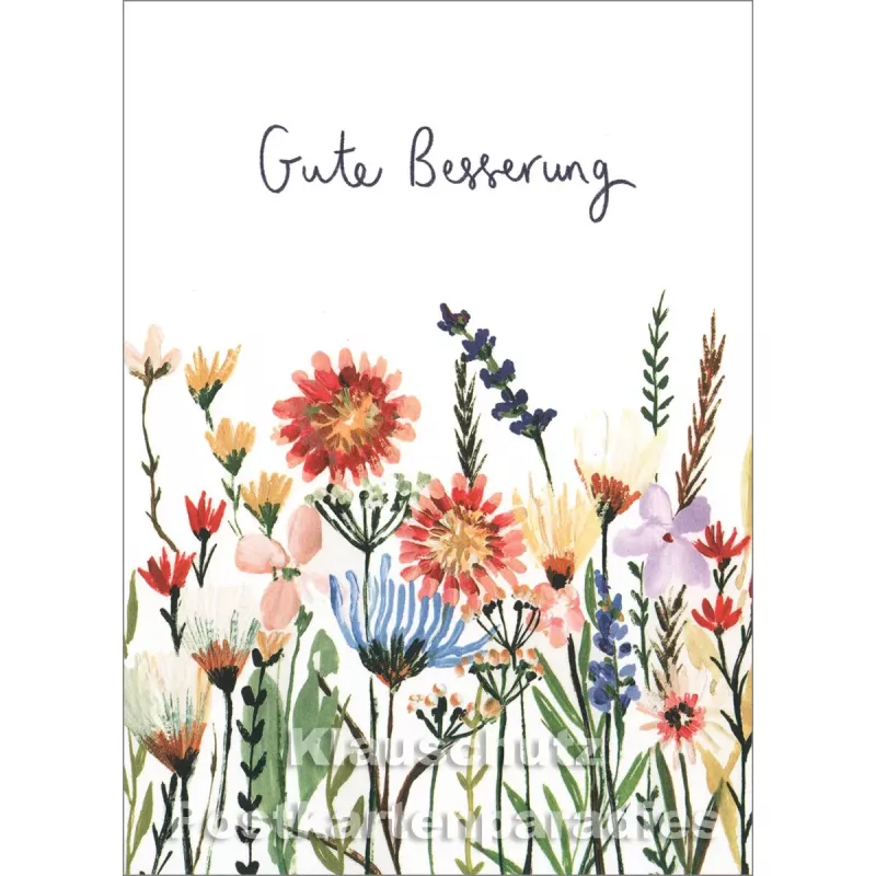 Taurus Postkarte mit Blumen | Gute Besserung