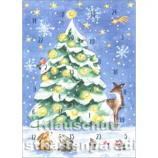 Waldtiere mit Weihnachtsbaum - Up-Cards Aufstell Adventskalender von Taurus