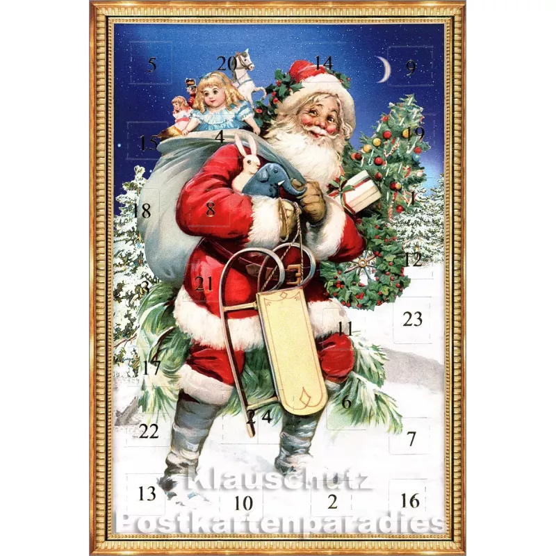 ActeTre Doppelkarte Adventskalender - Nikolaus mit Geschenken