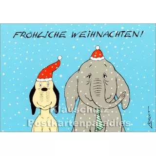 Wum und Wendelin - Loriot Weihnachtskarte - Fröhliche Weihnachten