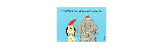 Wum und Wendelin - Loriot Weihnachtskarte