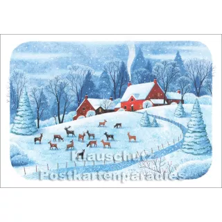 Winteridylle - SkoKo Winter Postkarte zu Weihnachten
