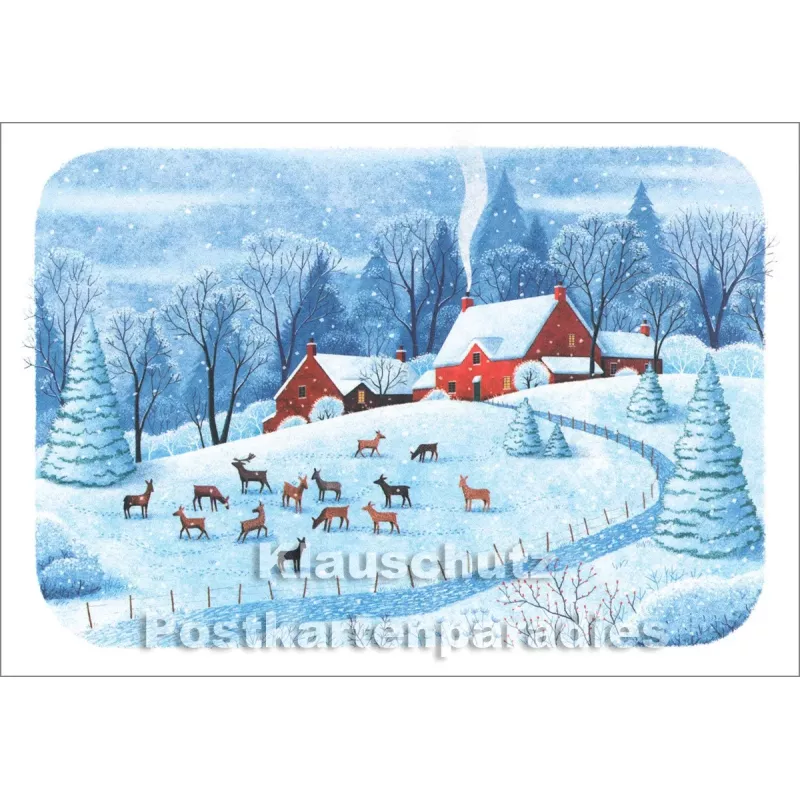 Winteridylle - SkoKo Winter Postkarte zu Weihnachten