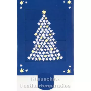 Sterne und Weihnachtsbaum | Lebende Karte mit Lasche zum Ziehen, wodurch sich das Bild ändert