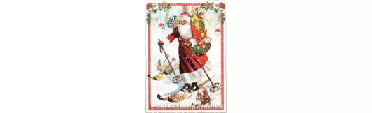 Weihnachtsmann auf Skiern | Weihnachtskarte