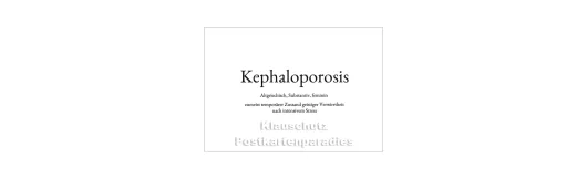Kephaloporosis | Wortschatz Postkarte
