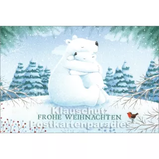 SkoKo Doppelkarte zu Weihnachten | Eisbären im Schnee